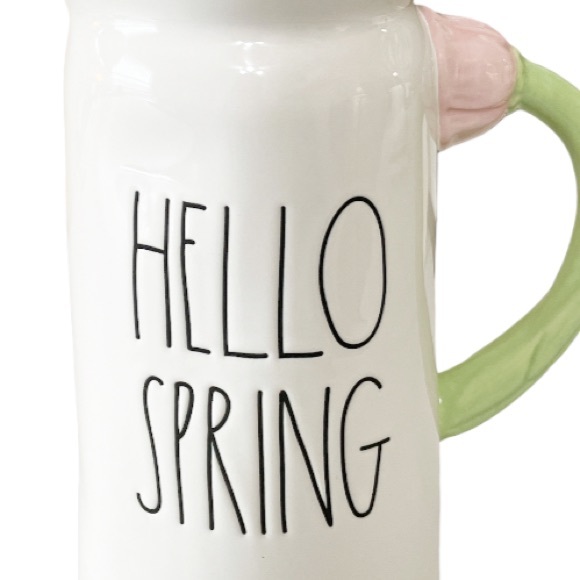 NEW HTF Rae Dunn HELLO SPRING Pitcher πΈπΈπΈ - Picture 2 of 6